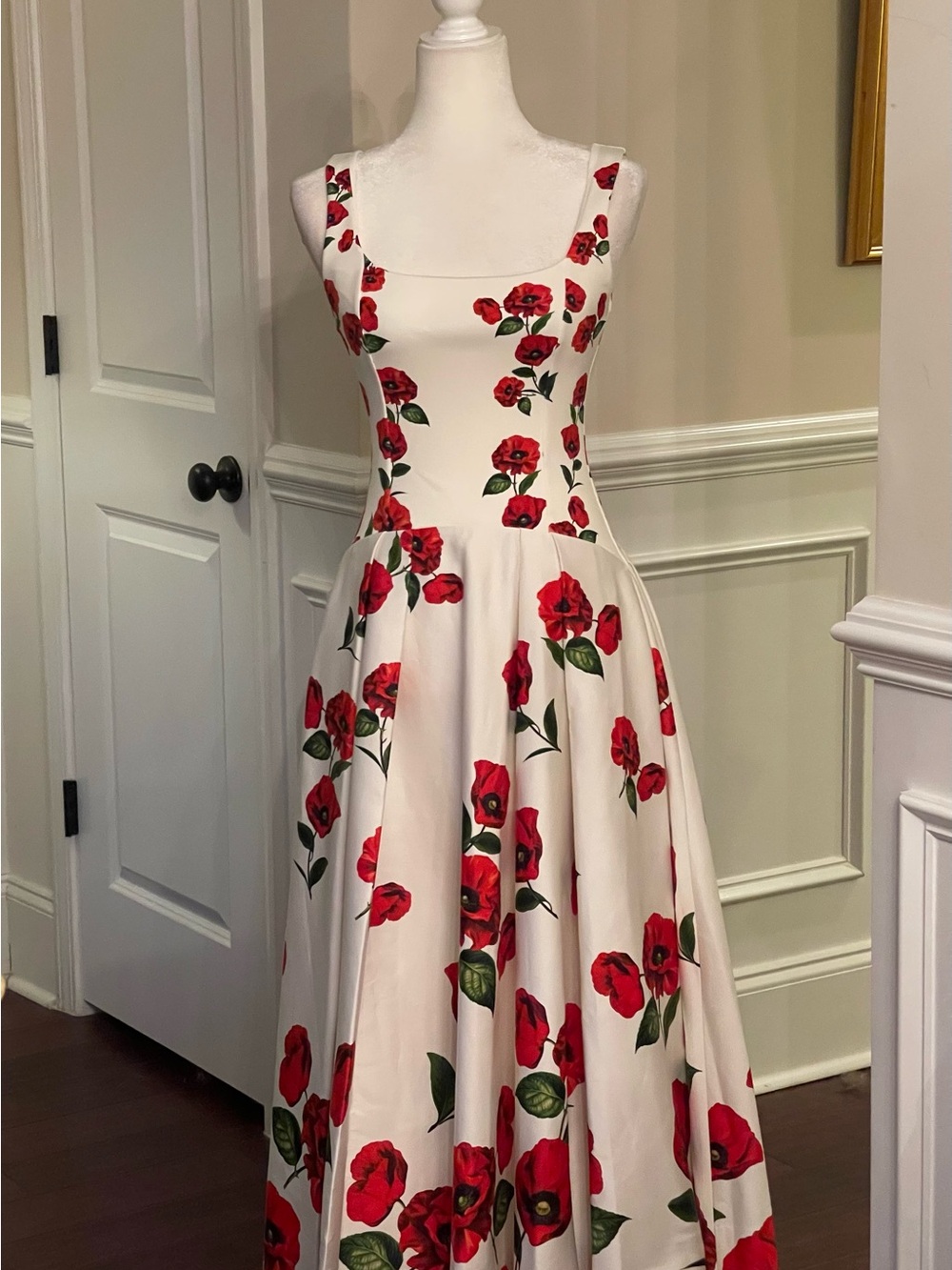 Alice + Olivia Adley Floral Midi Dress In Summer Poppy size 2 NWT - Picture 6 of 16